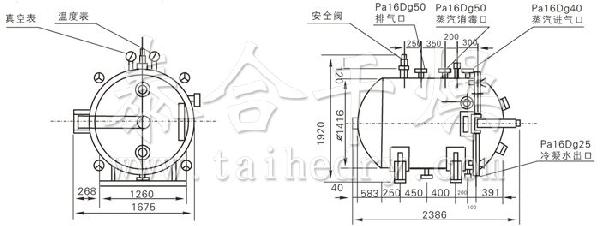 圆形静态真空干燥机结构示意图