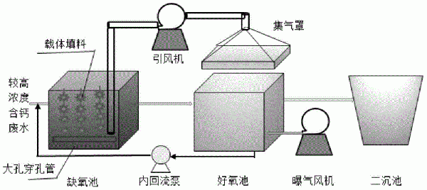 一种去除污水中钙的水处理系统及处理方法