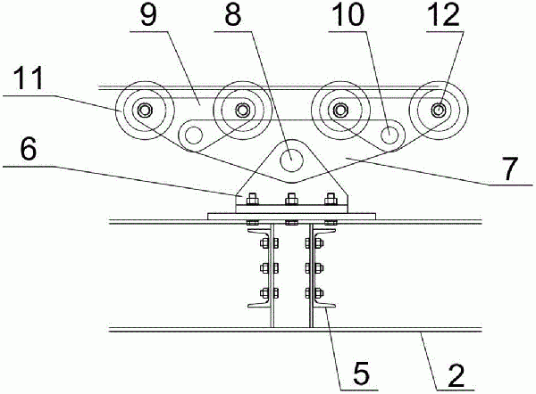 伸缩式卸料带式输送机的机头支架结构