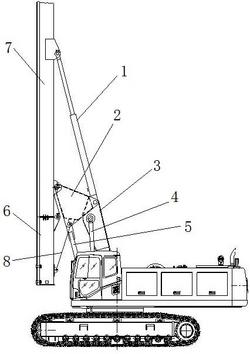旋挖钻机钻桅运输起立拉杆及变幅机构