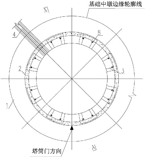 用于风力发电机组塔筒的齿轮加强型中空风机基础结构