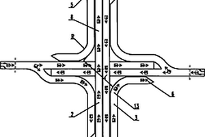 右转和直行畅通的四个独立“Y”字形分叉桥的组合桥