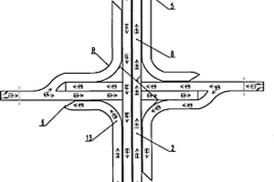 左转和直行畅通的四个独立“卜”字形分叉桥的组合桥