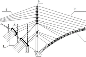混凝土拱式渡槽拱圈悬臂施工用扣挂背索复合锚固结构
