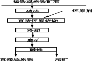 褐铁和赤铁矿石直接还原焙烧生产还原铁用的还原剂