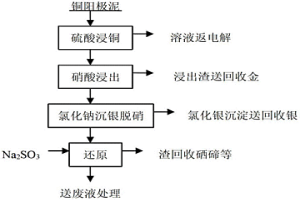 实现铜阳极泥中有价金属初步分离的方法