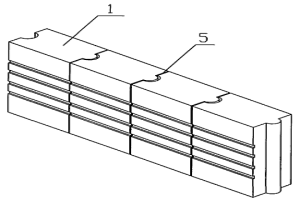 铝电解槽侧部砌筑块的组合结构、组合方法及专用砌筑块