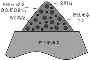 金刚石复合截齿及其低温活化液相烧结工艺