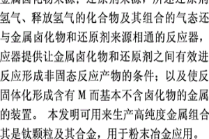 通过还原金属卤化物生产金属组合物的方法和装置