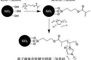 离子液体共价键合固载硅基材料，制备方法及其应用