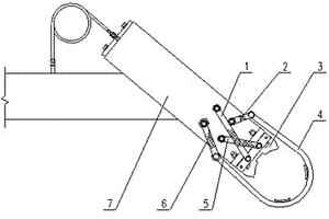 导电横臂本体与电极夹头水冷管路的连接结构
