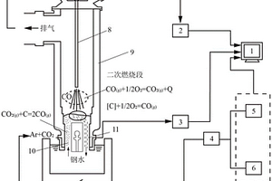 RH精炼炉上升管内侧吹CO2-Ar精炼装置