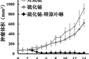 用于近红外光激发下具有肿瘤光动力学治疗性质的硫化铋-锌原卟啉复合材料及制法和应用