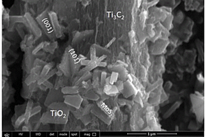 碳化钛片层/硫化钼纳米片/二氧化钛纳米片复合材料及其制备方法