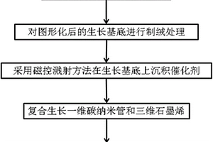 一维碳纳米管和三维石墨烯复合材料图形化生长方法