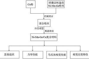 磁性记忆合金与铜的复合材料及制备方法