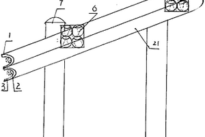 防半刚性护栏碰撞分离的预应力复合材料多级减速缓冲墙