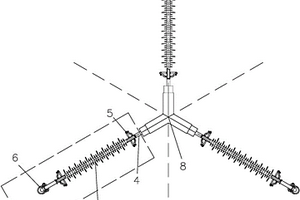 单回输电线路一体式相间阻尼间隔棒