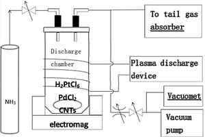 用氨等离子体制备碳纳米管铂钯合金复合纳米材料的方法