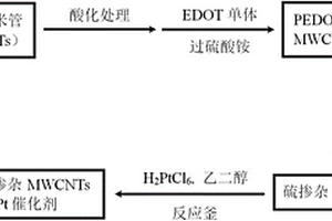 直接甲醇燃料电池硫掺杂碳纳米管载Pt催化剂及其制备方法