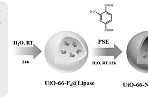 利用UiO-66类金属有机框架制备固定化酶的方法