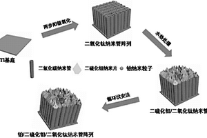 Pt负载富硫二硫化钼边界位点修饰二氧化钛纳米管阵列的制备方法