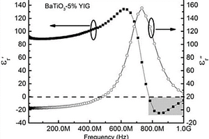 具有负介电常数钛酸钡/钇铁石榴石复合陶瓷的制备方法
