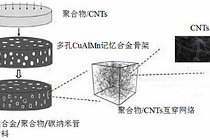 铜铝锰合金/聚合物/碳纳米管阻尼材料及制备方法