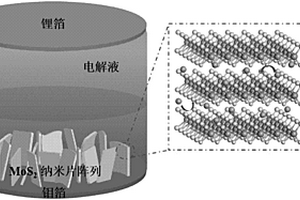 基于钼箔负载的二硫化钼纳米片阵列结构的锂离子电池的制备方法