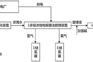 海水多级浓缩电解提锂装置及方法