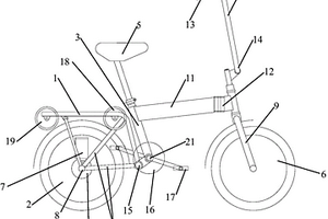 三折叠助力式自行车
