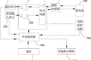 用于移动电源的摇晃开关电路结构