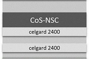 以涂覆CoS/NS共掺杂石墨烯复合材料的隔膜为中间层的锂硫电池