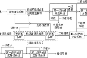 由盐湖卤水多级膜浓缩生产提锂母液的全膜分离方法