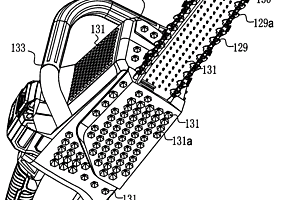 含矩阵尖劈以消声降噪的锂电链锯