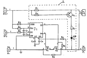 设有充电状态指示的两串锂电池保护板电路