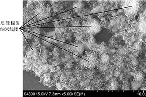棉絮状单质硅纳米线团/碳复合负极材料及制备方法和用途