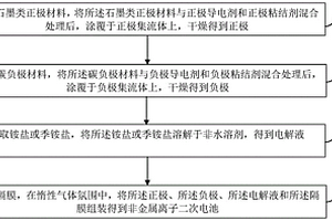 非金属离子二次电池及其制备方法