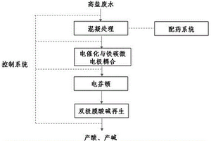 混凝-电化学催化氧化处理高盐度有机废水的方法