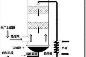 热烟气自然排放水循环的热废水浓缩系统和方法