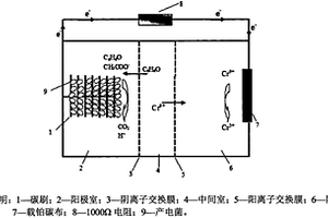 生物电化学有效处理含铬苯酚废水并产电的方法