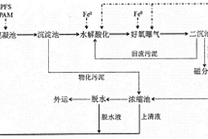 零价铁磁分离强化印染废水生物处理的方法