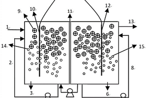 A/O型双生物室电化学膜生物反应器以及应用该反应器处理污水的方法
