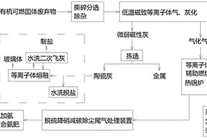 可燃性固体废物的等离子体气化熔融处理系统及工艺