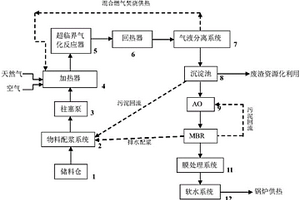 超临界水气化法联合生物法处理高浓度难降解有机危险废弃物的零排放处理系统