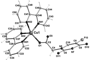 5-氟尿嘧啶-1-基乙酸联吡啶铜四氟硼酸盐抗癌功能配合物的制备方法与应用