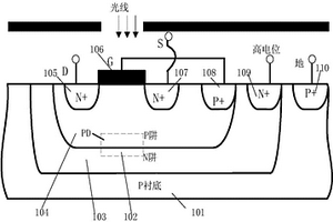 NMOS型栅体互连光电探测器及其制备方法