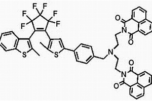 光致变色双(N-乙基-1,8-萘酰亚胺)胺-苯并噻吩混联型全氟环戊烯化合物及合成方法和应用