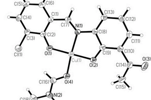 3, 5-二氯水杨醛缩-3-氨基-2-羟基苯乙酮席夫碱单核铜配合物及合成方法