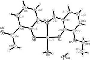 3-乙氧基水杨醛缩-3-氨基-2-羟基苯乙酮席夫碱单核铜配合物及合成方法